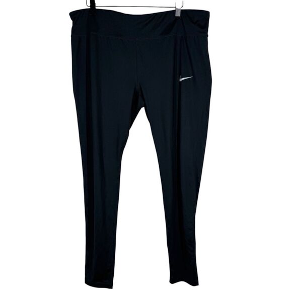 Nike Women's Essential Running Tights Plus Size 2X Black Stretch Pant 851637-011 - Picture 1 of 7